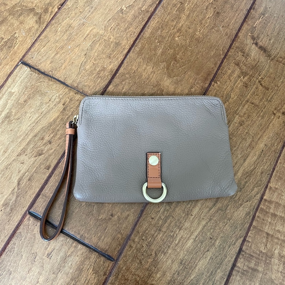Taupe Soft leather wrislet wallet